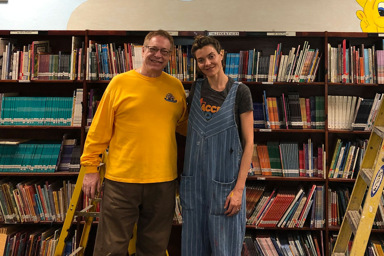 tow people attending a library event