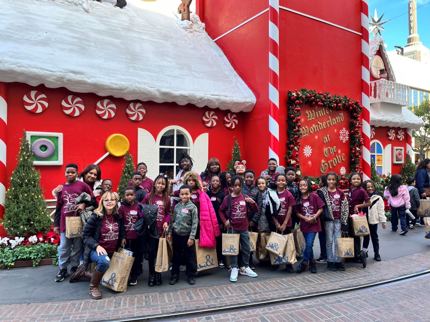 kids at Winter Wonderland at the Grove