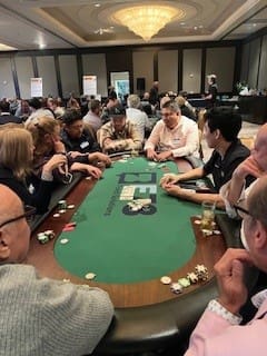 attendees playing card games